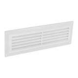 Securit 9 x 3 inch white plastic louvre air vent cover front view