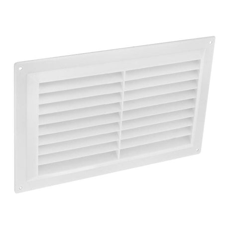 Securit 9 x 6 inch white plastic louvre air vent cover front view