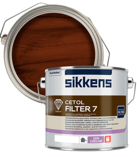 Sikkens Cetol Filter 7 Plus 2.5L tin, Dark Oak (009) exterior wood stain