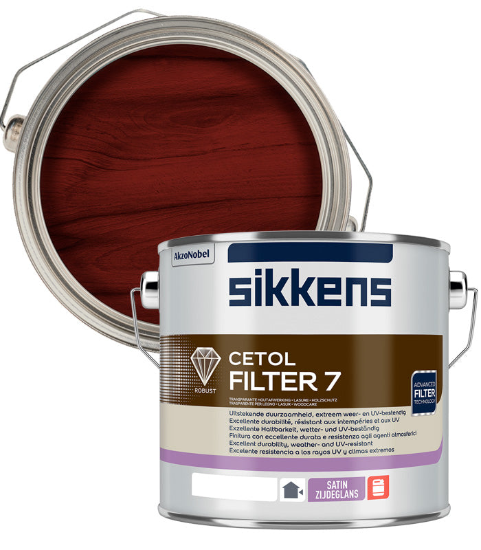 Sikkens Cetol Filter 7 Plus 2.5L tin, Mahogany (045) exterior wood stain