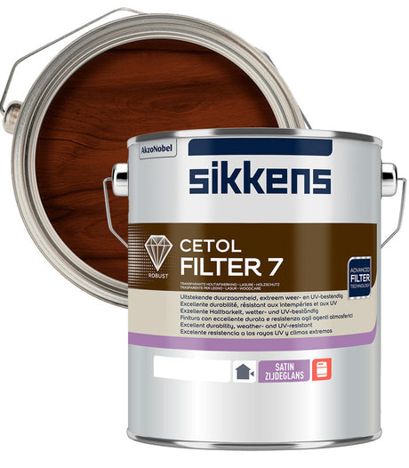 Sikkens Cetol Filter 7 Plus 5L tin, Dark Oak (009) exterior wood stain