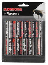 SupaHome Flypapers pack of 10 box, non-toxic vanilla scented flypaper packaging
