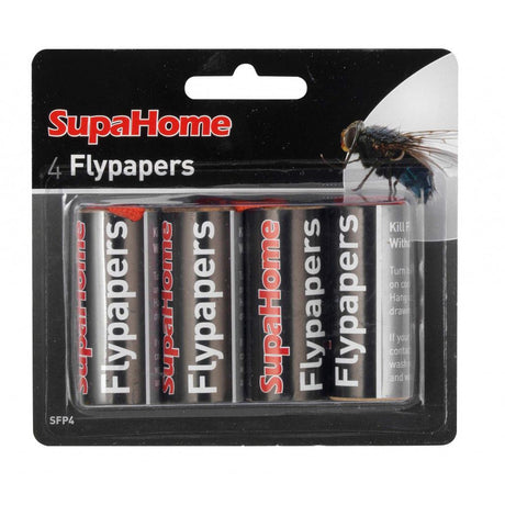 SupaHome Flypapers Pack of 4 box, vanilla scented sticky fly trap for the home