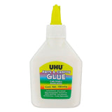 UHU Arts and Craft Glue 100g bottle with spatula applicator cap, front packaging
