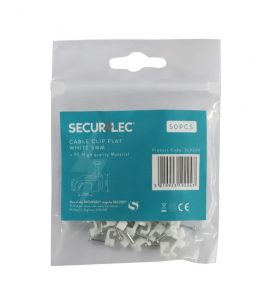 Securlec Cable Clip Flat White - 5mm 50 Piece - SL9224