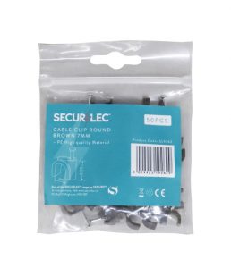 Securlec Cable Clip Round Brown - 7mm 50 Piece - SL9262