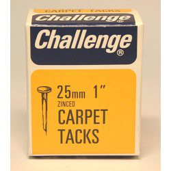 Challenge Carpet Tacks - Zinc Plated (Box Pack) - 25mm - 11404