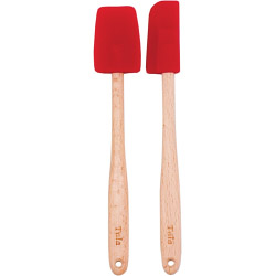 Tala Silicone Headed Spatulas/Wooden Handles (Set of 2) - 10A 01183