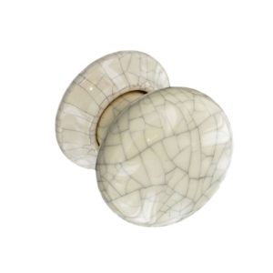 Securit Ceramic Door Knobs Cracked Cream (Pair) - 60mm - Pack of 5 - S3282