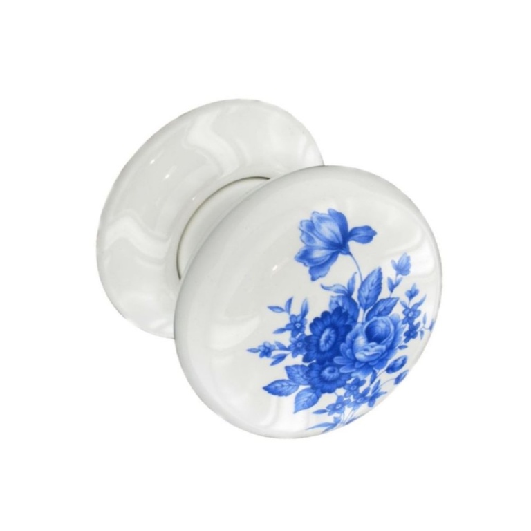 Securit Ceramic knobs white / blue - 60mm, Pack of 5 - only available by special order - S3283