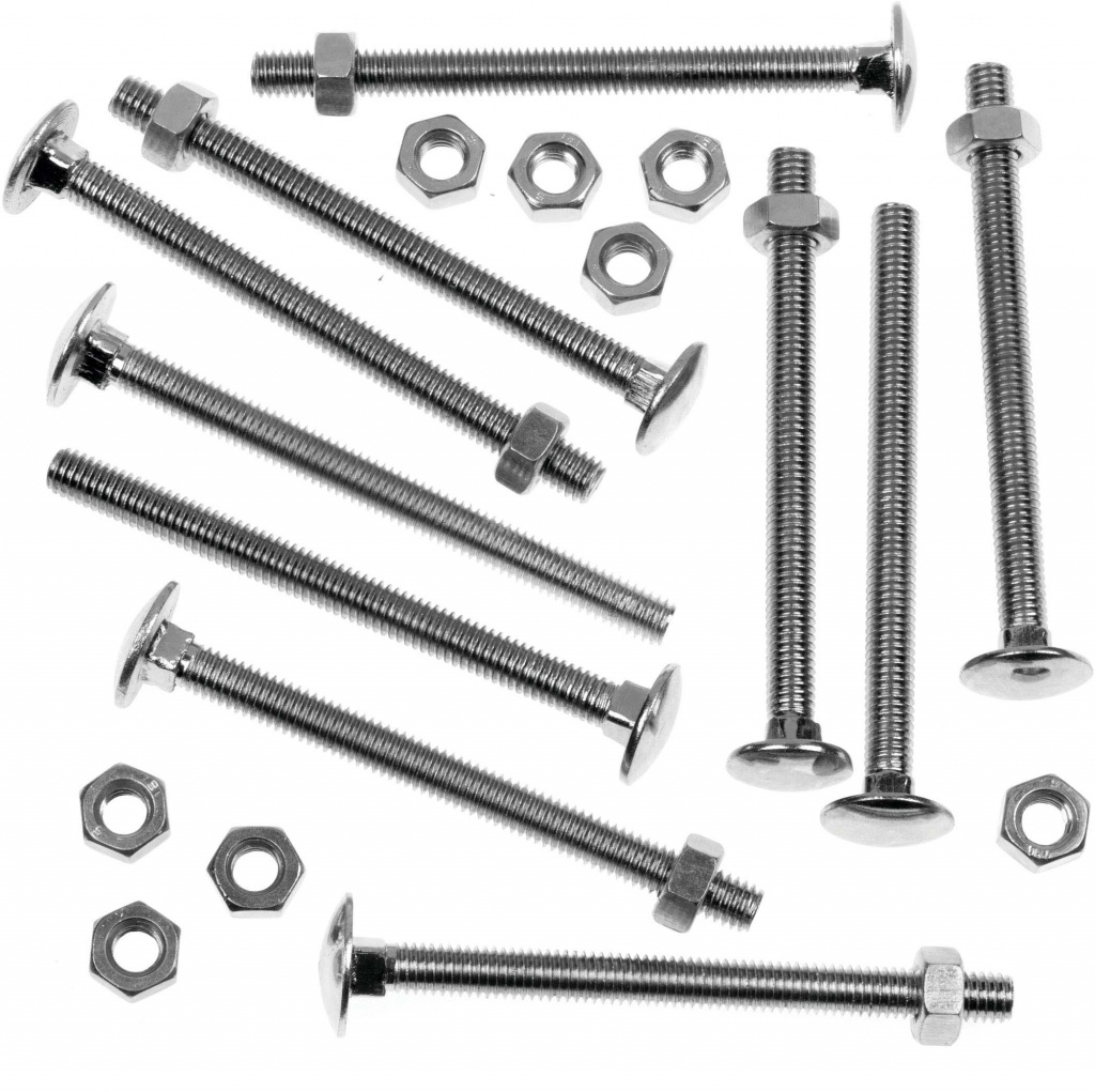 Securfix Carriage Bolts With Hex Nuts - M6 x 3"-M6 x 75mm | Pack of 200 - T10836C