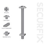 Securfix Roofing Bolts With Nuts - M6 x 1 ½"-M6 x 40mm | Pack of 100 - T10962C