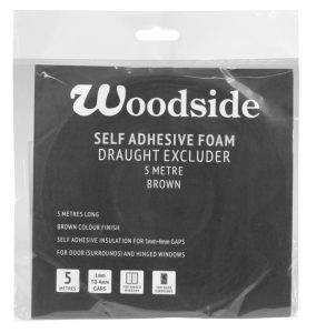 Woodside Self Adhesive Foam Draught Excluder - 5m Brown - WDE95A