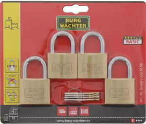 Burg-Wächter Brass Padlock Keyed Alike - 4 x 40mm - 29951