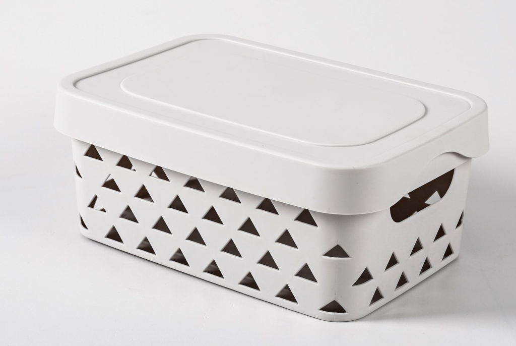 Blue Canyon Pyramids Storage Box With Lid - Light Grey - BA1801