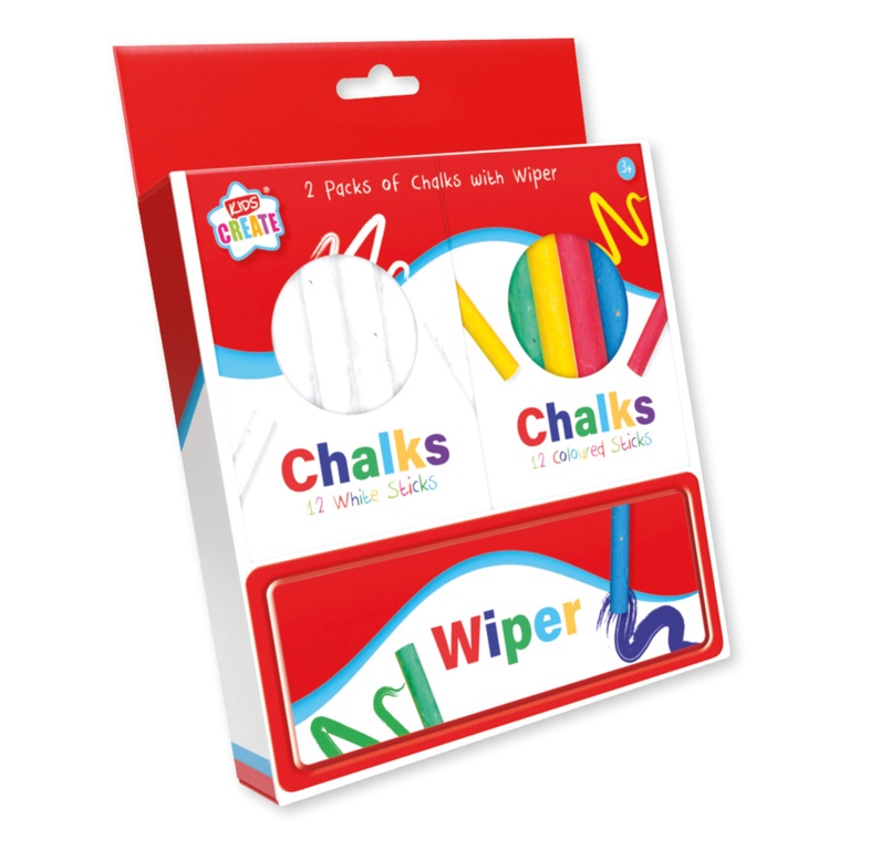 Anker 2 Packs Of Chalks And Wiper - 12 White, 12 Colours - CHAX/3