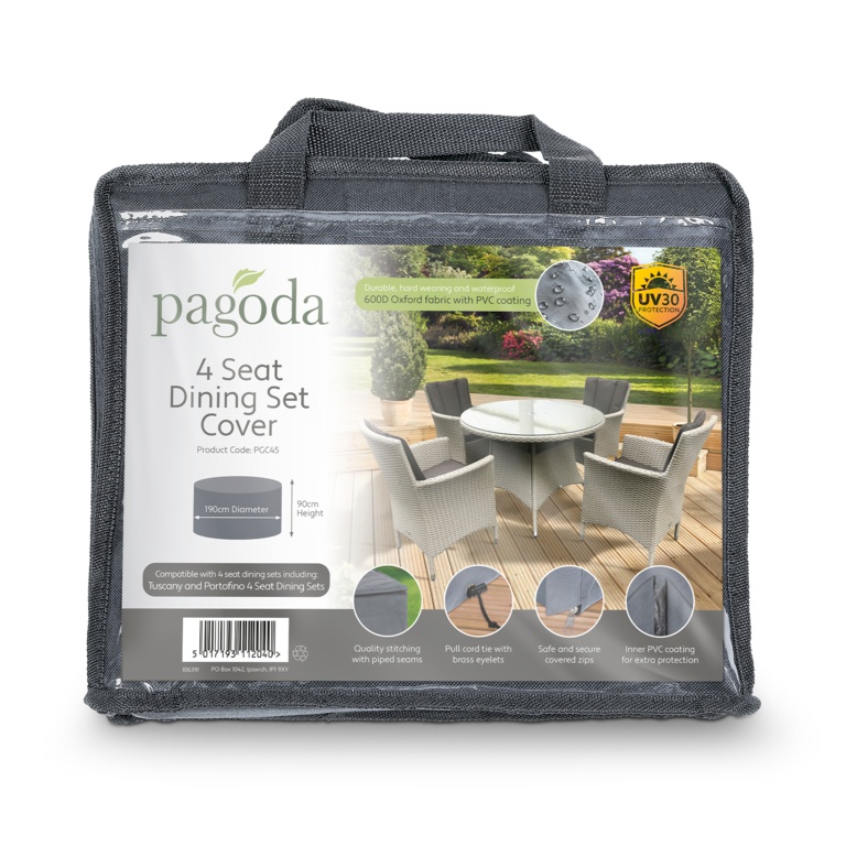 Pagoda 4 Seat Dining Set Cover - 190 x 90cm - PGC45