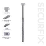 Securfix Coach Screw 10 Pack - M10 x 100mm - T11309