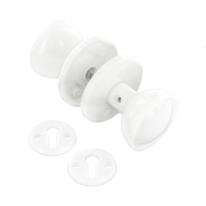 Securit Plastic Mortice Knob Set White - 60mm - S3240