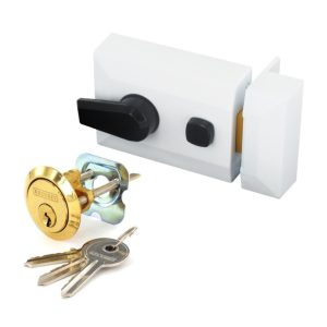 Securit White Finish Double Locking Nightlatch - Standard - S1734