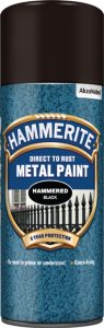 Hammerite Metal Paint 400ml Aerosol - Hammered Black - 5084781