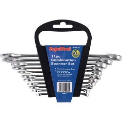 SupaTool Chrome Combination Spanner Set - 11 Piece - SSC11